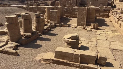 Ruins of the Temple of Hathor complex in Dendera, Egypt Stock Footage 329684192