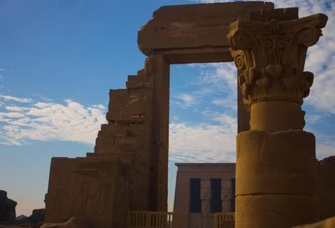 Ruins of the temple's column Stock Photos