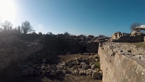 Ruins of the Troia Wall in turkey 動画素材 150326829