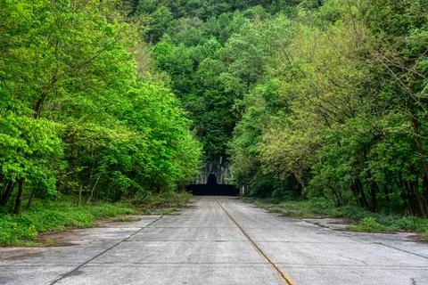 Ruins of underground airbase Zeljava, Bihac Stock Photos