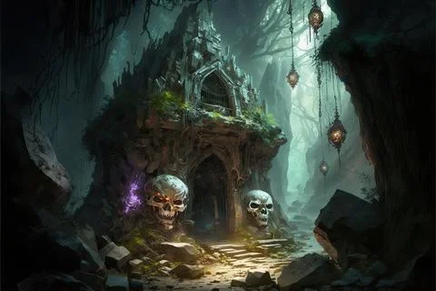 Ruins In The Underground Stock Illustration