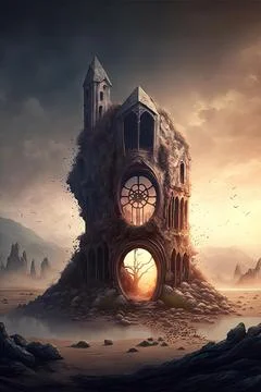 Ruins wake Stock Illustration