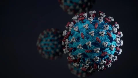 Rujeola Virus Close up render 3d animation Video stock 244921598