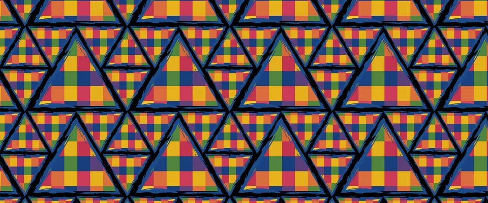 RUKA Colorful plaid triangle pattern Stock Illustration