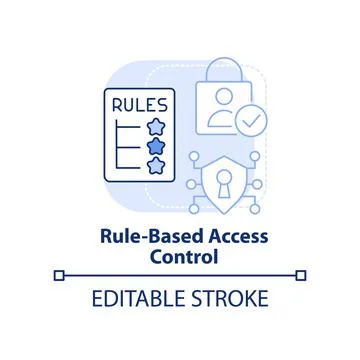 Rule-based access control light blue concept icon Stock Illustration