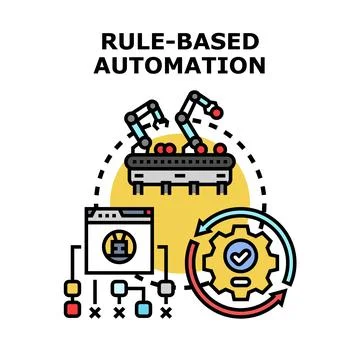 Rule based automation process optimizing workflow efficiency イラスト素材