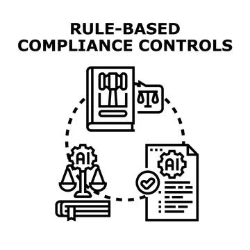 Rule based compliance controls and artificial intelligence concept Stock Illustration
