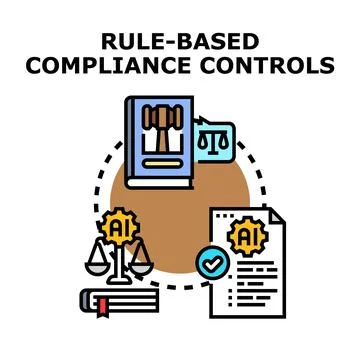 Rule based compliance controls and artificial intelligence concept Stock Illustration