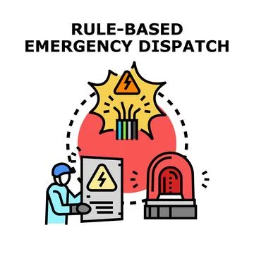 Rule based emergency dispatch system managing critical situations Stock Illustration