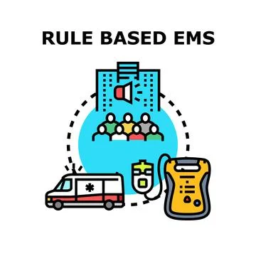 Rule based emergency medical services concept Stock Illustration