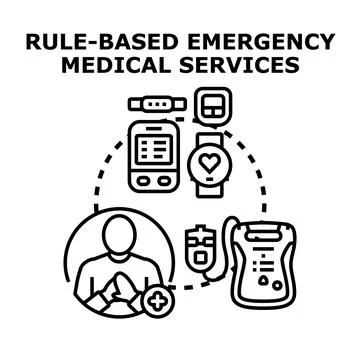 Rule based emergency medical services concept innovation Stock Illustration
