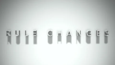 Rule changes 3D title animation with shadows on a white background Stock Footage 297905140