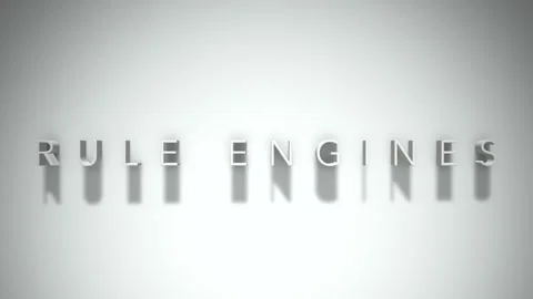 Rule engines 3D title animation white text on a white background Stock Footage 299702119
