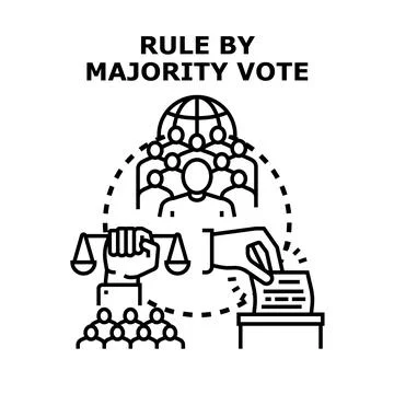Rule by majority vote, democracy and political election Stock Illustration
