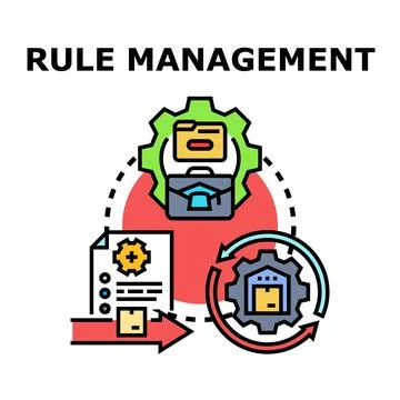 Rule management system process implementing business strategy Stock Illustration
