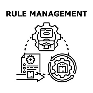 Rule management system process implementing business strategy Stock Illustration