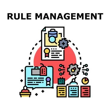 Rule management system regulating business process Stock Illustration