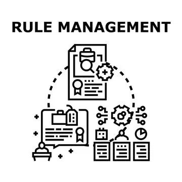 Rule management system regulating business process Stock Illustration