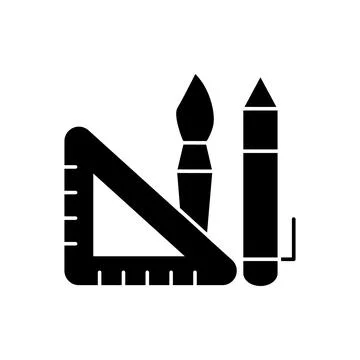 Rule, pen, brush icon. Simple education icons for ui and ux, website or mobile Stock Illustration