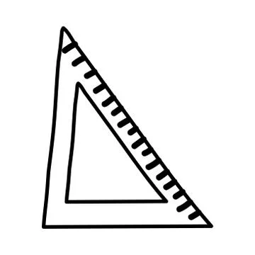 Rule triangle school supply line style icon Stock Illustration