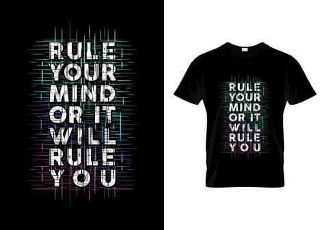 Rule Your Mind Or It Will Rule You Typography Quotes T Shirt Design Stock Illustration
