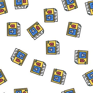 Rulebook info vector seamless pattern Illustrazione stock