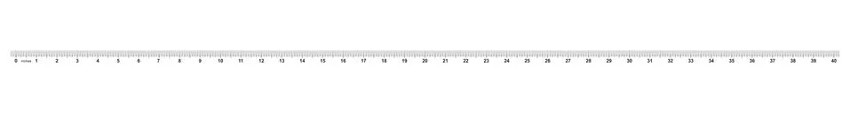 Ruler 40 inch. Precise measuring tool. Inches size indicators. Calibration gr Ilustração Stock