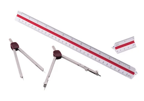 Ruler and compass Stock Photos