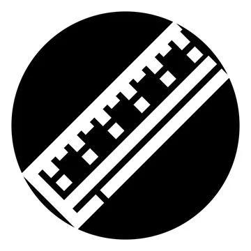 Ruler and measuring tool icon in black circle Stock Illustration