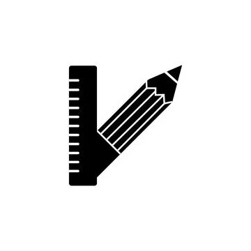 Ruler and Pencil Icon  Design and Drafting Icon Stock Illustration