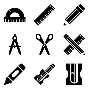 Ruler and pencils Stock Illustration