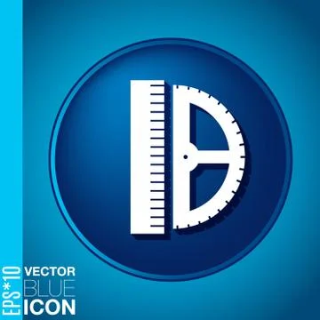 Ruler and protractor. characters geometry. education sign. symbol icon drawin Stock Illustration