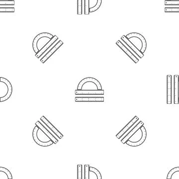 Ruler and protractor pattern seamless black Illustrazione stock