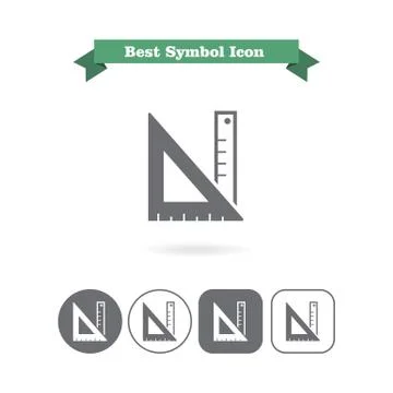 Ruler and set square Stock Illustration