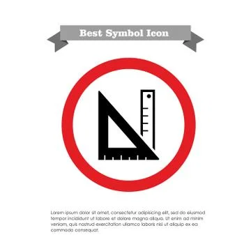 Ruler and set square Stock Illustration