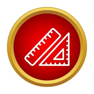 Ruler and triangle geometry measurement tools icon Stock Illustration