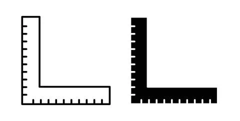 Ruler combined icon symbol. Vector illustration pack in black color. Stock Illustration