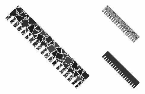Ruler Composition Icon of Bumpy Parts Stock Illustration