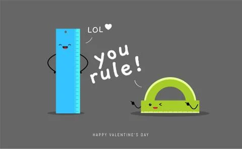 The ruler conversations. Valentine's vector illustration Stock Illustration