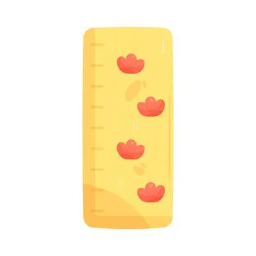 Ruler with cute duck footprints Stock Illustration