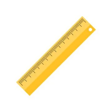 Ruler flat isolated icon. Rule measure length scale meter illustration Stock Illustration