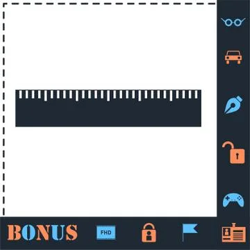 Ruler icon flat Stock Illustration