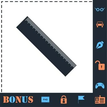 Ruler icon icon flat Stock Illustration