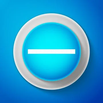 Ruler icon isolated on blue background. Straightedge symbol. Circle blue button Illustrazione stock