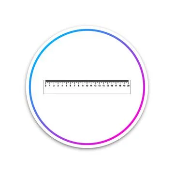Ruler icon isolated on white background. Straightedge symbol. Circle white 스톡 일러스트