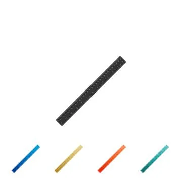Ruler icon isolated on white background. Straightedge symbol. Set elements in Stockillustratie