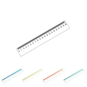 Ruler icon isolated on white background. Straightedge symbol. Set elements in 스톡 일러스트