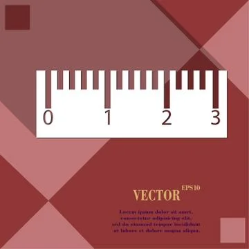 Ruler icon symbol Flat modern web design with long shadow and space for your  Stock Illustration