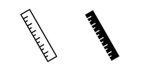 Ruler icon symbol. Vector illustration pack in black color. 스톡 일러스트
