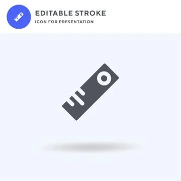 Ruler icon vector, filled flat sign, solid pictogram isolated on white, logo  Stock Illustration